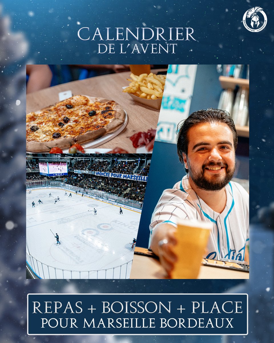 SpartsMarseille's tweet photo. J3 - 𝐂𝐚𝐥𝐞𝐧𝐝𝐫𝐢𝐞𝐫 𝐝𝐞 𝐥'𝐚𝐯𝐞𝐧𝐭 ! 🎁

Aujourd’hui, tentez de remporter TOUT ce qu’il faut pour profiter au mieux du prochain match des Spartiates ce vendredi face à Bordeaux : 
- Votre repas au Spartiates Café (Pizza ou HotDog)
- Votre boisson au choix
- Votre place pour le match ! 😍

Pour participer : 

Rt + follow @SpartsMarseille

Bonne chance à tous ! 🍀

Tirage au sort jeudi 04 décembre à 12h ! 🙌

⚠️ Attention aux faux comptes qui vous contactent en privée ou en commentaire. Il n’y aura aucun autre compte qui vous contactera pour jouer ou gagner que celui ci. Nous vous demanderons jamais d’informations bancaires pour participer à un jeu concours !
