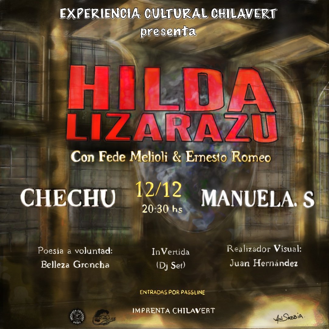 Última producción del '25 en la Imprenta Chilavert. Me sumo en la apertura con poesía musicalizada, con la grosa de Manuela S, vengan!🌹

Volando las anticipadas: passline.com/eventos/hilda-…

Les esperamos!