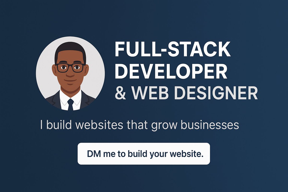 techwithchizi's tweet image. I build clean, modern and conversion-focused websites.
If you need a site that attracts customers and grows your business…
I’m your guy.
Let’s work.
#20DayswithWDN #20DaysTechWorkshop
@webdesignerng