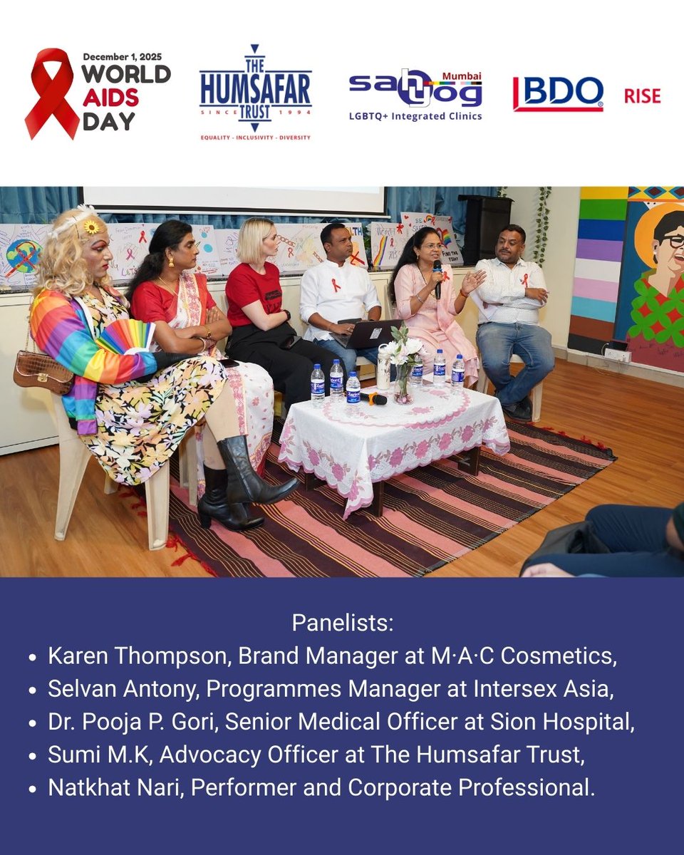 HumsafarTrust's tweet image. On World AIDS Day 2025, The Humsafar Trust hosted a panel on the theme “Overcoming Disruption, Transforming the AIDS Response,” followed by a candle lighting vigil.

This event was supported by the CSR Initiative of BDO Rise.

#TheHumsafarTrust #WorldAIDSDay2025 #HIVAwareness