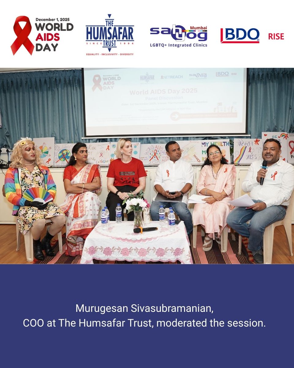 HumsafarTrust's tweet image. On World AIDS Day 2025, The Humsafar Trust hosted a panel on the theme “Overcoming Disruption, Transforming the AIDS Response,” followed by a candle lighting vigil.

This event was supported by the CSR Initiative of BDO Rise.

#TheHumsafarTrust #WorldAIDSDay2025 #HIVAwareness