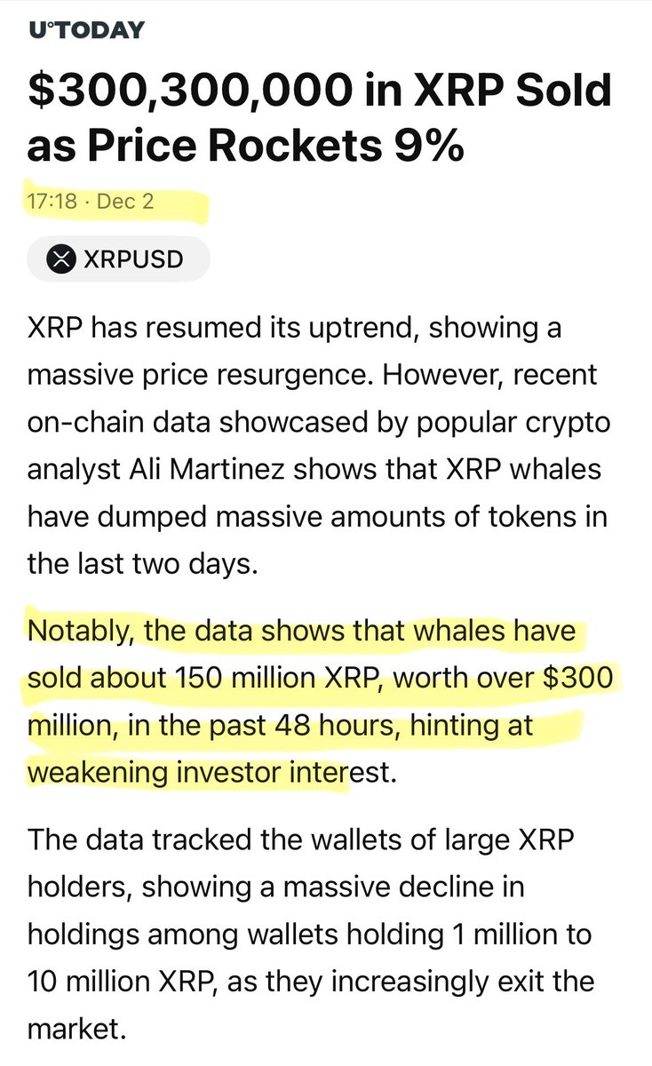 On chain data shows $XRP whales have dumped MASSIVE amounts of tokens in the last 48 hours. 

I have already sold all of my xrp and dumped it int $SOLANA 

What are you guys doing? 
Are you part of the “XRP army” 

Lmao what a joke.  

#crypto #XRPArmy #xrp