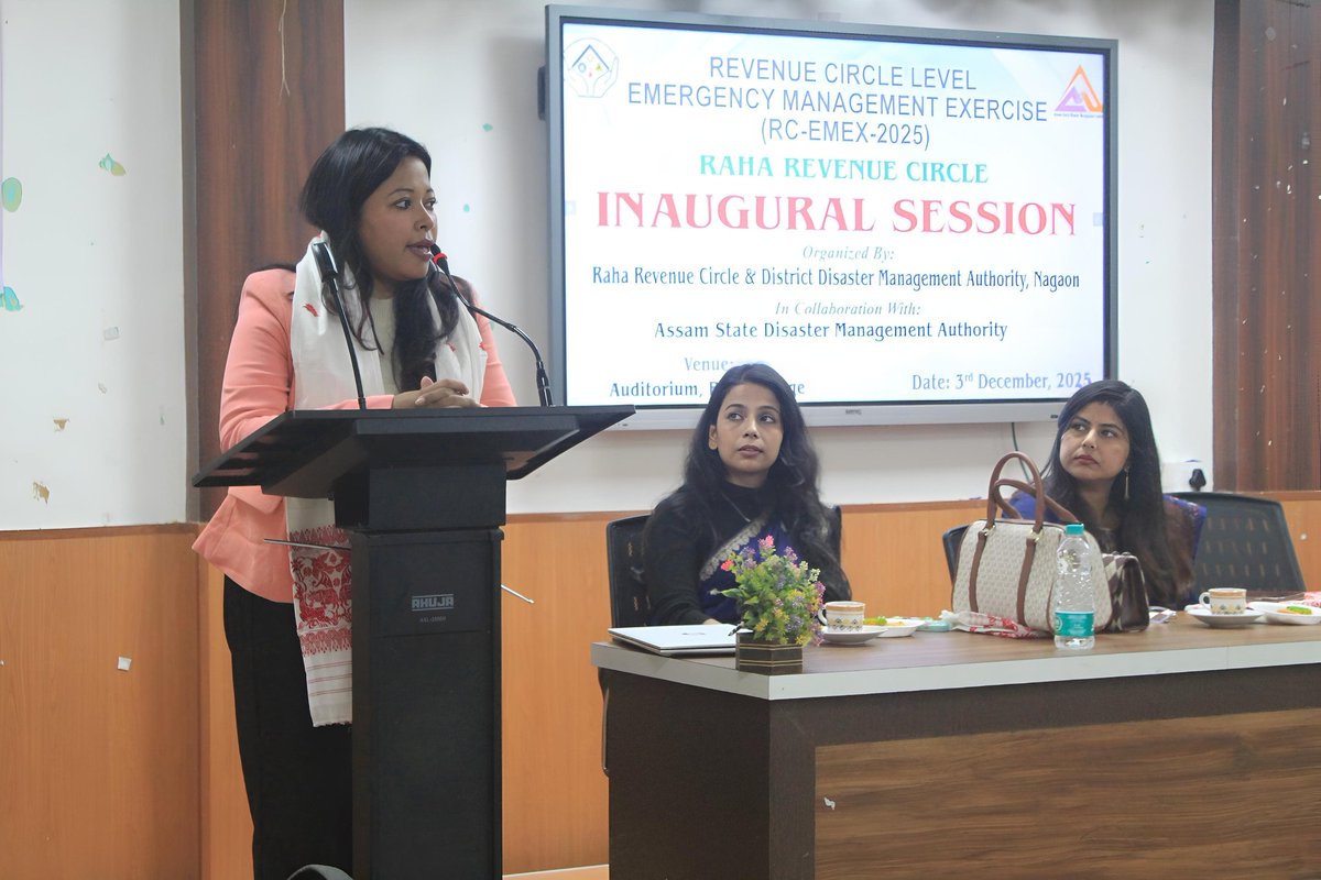 sdma_assam's tweet image. 2/3
inaugurated the programme in the presence of Suprava Roy, ACS, Circle Officer, officials from Raha MB, DDMA Nagaon, SDRF, F&amp;amp;ES, Raha College, District Resource Persons, and participating trainees.
​
#EmergencyPreparedness #DisasterManagement #CommunityResilience #SafetyFirst