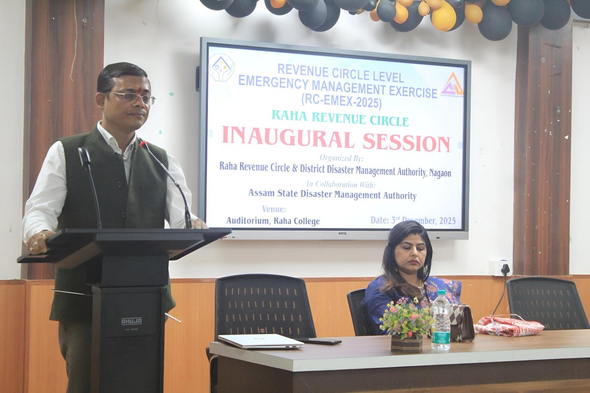 sdma_assam's tweet image. 2/3
inaugurated the programme in the presence of Suprava Roy, ACS, Circle Officer, officials from Raha MB, DDMA Nagaon, SDRF, F&amp;amp;ES, Raha College, District Resource Persons, and participating trainees.
​
#EmergencyPreparedness #DisasterManagement #CommunityResilience #SafetyFirst