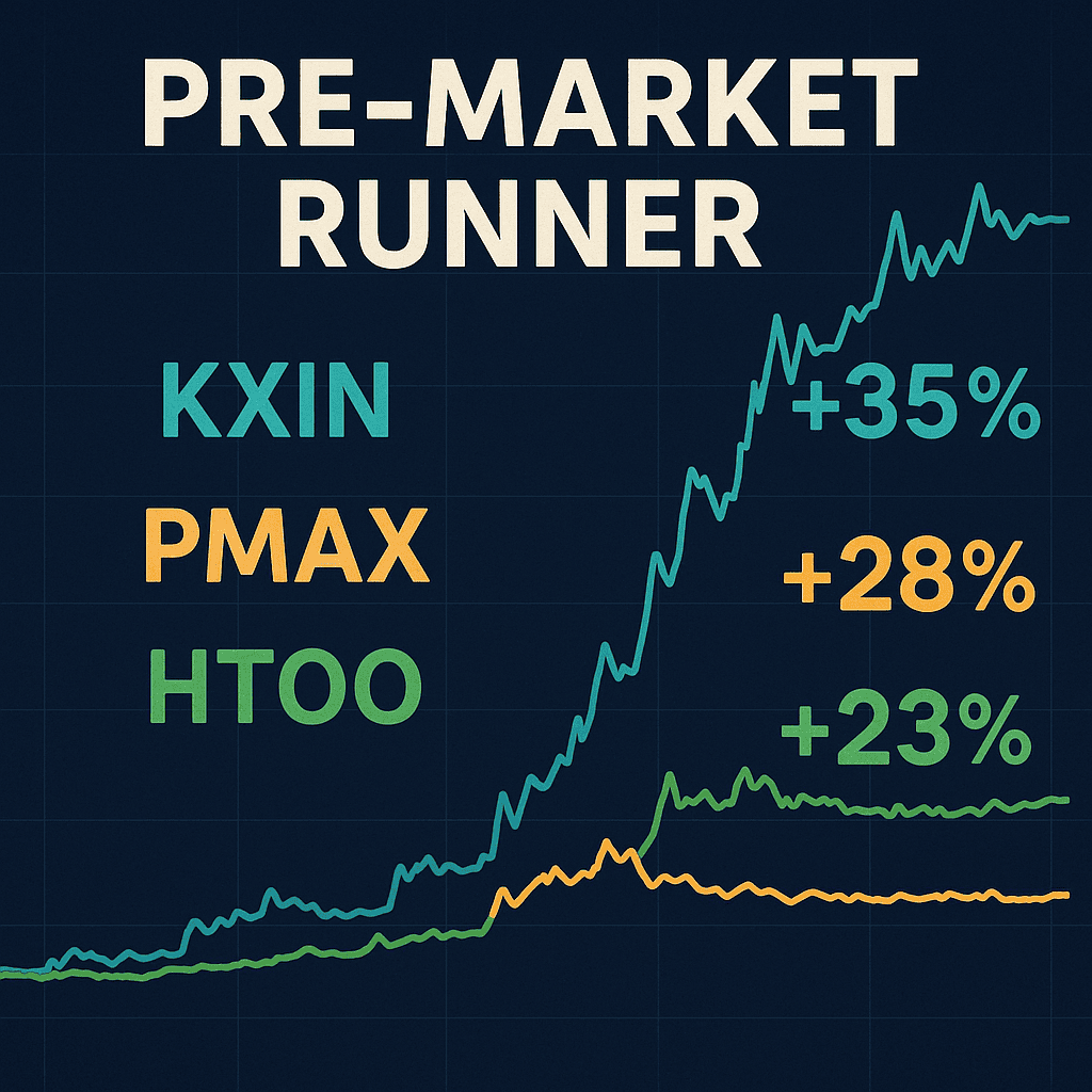 Pre-market small-cap leaders are breaking out early today.
KXIN up 35 percent.
PMAX up 28 percent.
HTOO up 23 percent.
These early movers are drawing heavy attention and may set the tone for the session.
Comment "X" and I’ll send you the guide.
For immediate small cap news