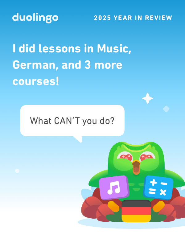 LuanArbilo's tweet photo. Duolingo 2025 Year in Review #Duolingo #Duolingo365 https://t.co/AbvnUQ3c3b