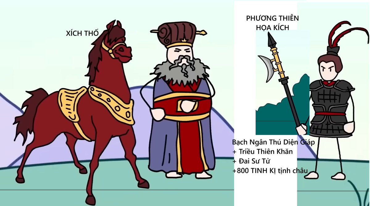 Nói về bộ trang bị hết nước chấm của Lữ Bố
- Đinh Nguyên (bố nuôi 1) tặng
+ Phương thiên họa kích: hàng này chỉ có duy nhất trên thế giới, thời điểm đó thợ khéo không có nhiều, công nghệ luyện kim còn lạc hậu, chế 1 cây vầy chắc tốn cũng cả đời của