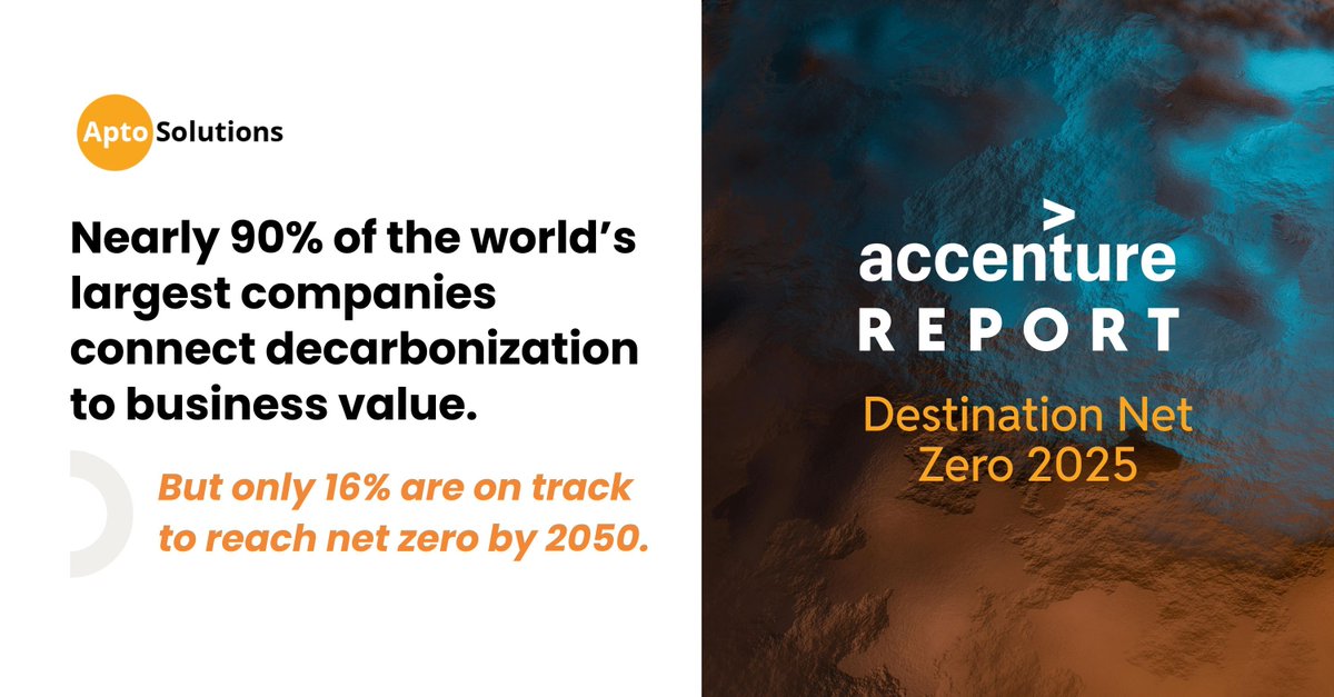 AptoSolutionsUS's tweet photo. #Sustainability goals are everywhere, but according to @Accenture analysis, the majority are not on track to meet net-zero commitments. ITAD is one of the most overlooked contributors. Yet when done strategically, it’s one of the fastest ways to demonstrate meaningful reductions. https://t.co/wZ214nYnqu