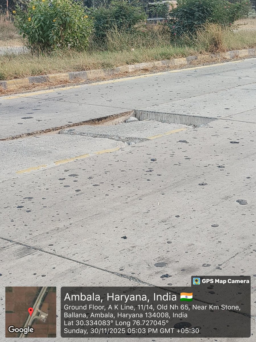 JSinghKler's tweet photo. This is on Ambala -Kaithal Highway, damaging the vehicles and putting lives of movers at risk without any fault. Moreover just 7 to 8 Km from Jansui Toll Plaza https://t.co/HRwrXQZj6x