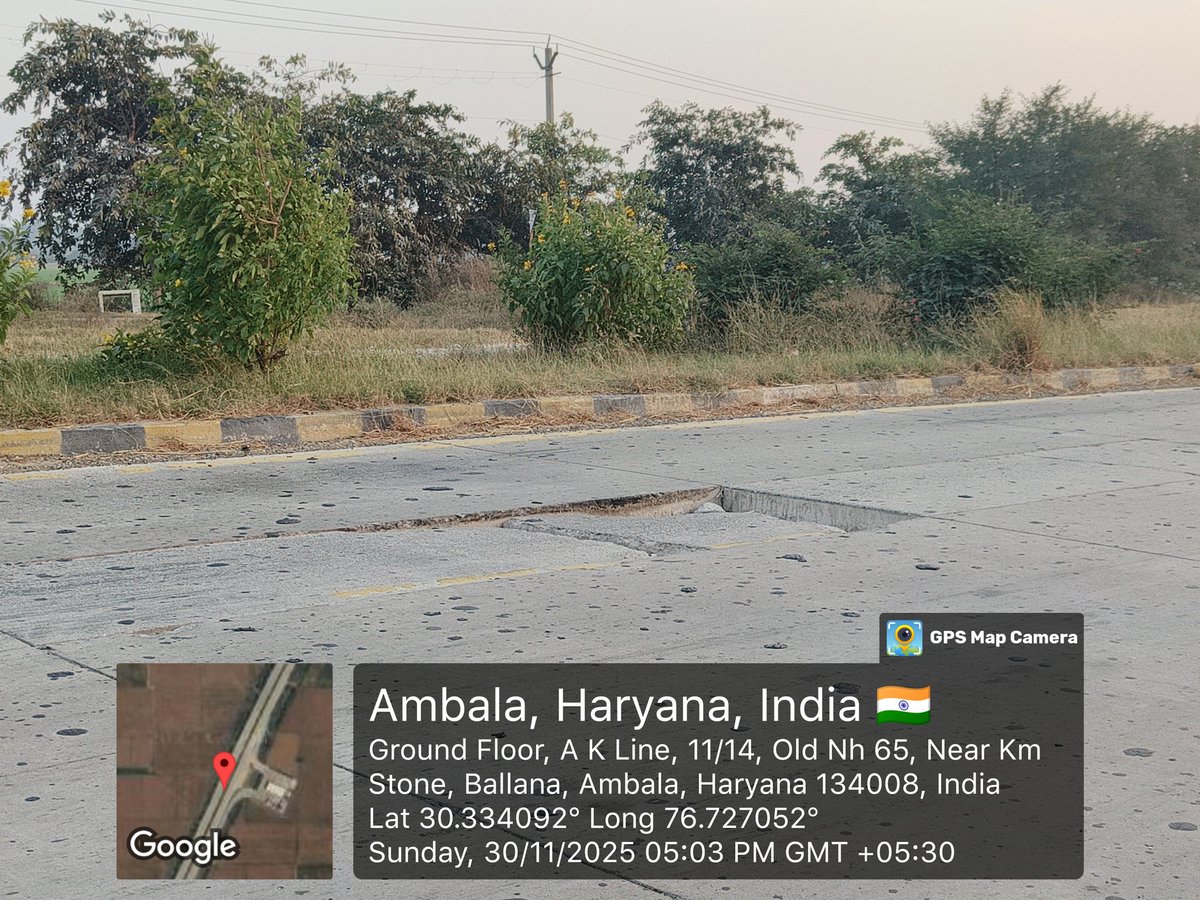 JSinghKler's tweet photo. This is on Ambala -Kaithal Highway, damaging the vehicles and putting lives of movers at risk without any fault. Moreover just 7 to 8 Km from Jansui Toll Plaza https://t.co/HRwrXQZj6x
