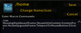 Since I haven't found a way to drag the tp home button anywhere: 
/run HousingDashboardFrame.HouseInfoContent.ContentFrame.HouseUpgradeFrame.TeleportToHouseButton:Click()