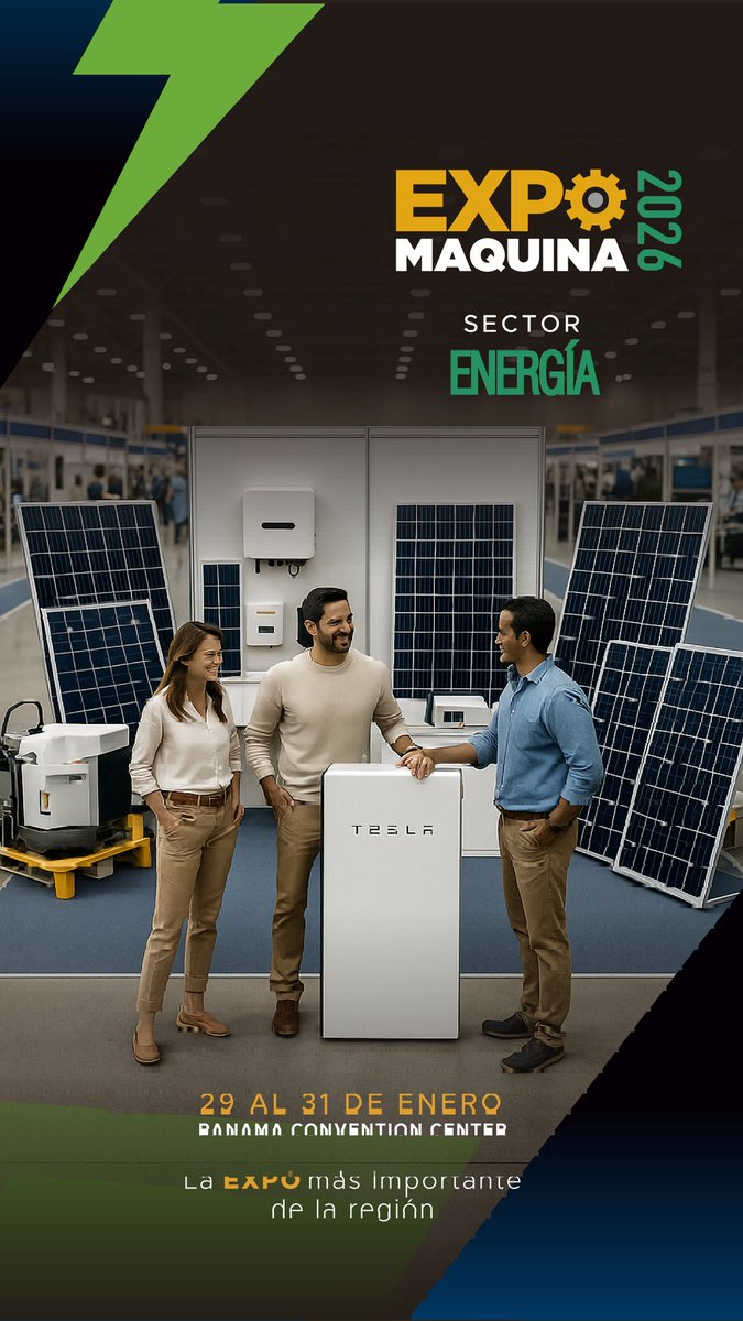 El 2026 será el año de las grandes decisiones energéticas. Las empresas que hoy aseguren su espacio en Expo Máquina 2026 serán las que lideren los nuevos proyectos en Latinoamérica. Reserva tu stand ahora: (507) 6550-9998, info@expomaquina.org.

Del 29 al 31 de enero de 2026, en