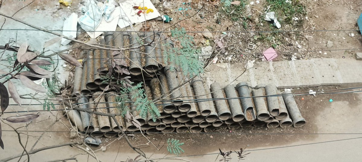 Aswathh's tweet photo. @ICCCBengaluru @MALimbavali kindly request you to clear off the drainage pipes that are lying here for months blocking the road at 6th main road AECS layout Kundalahalli. The drainage work is completed but the pipes remain here unattended for a long time now. https://t.co/CmbVKSFsGI