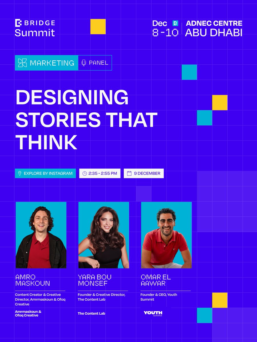 WMediaBridge's tweet image. Bridging narrative artistry with narrative intelligence.

In this practical session, Amro Maskoun, @omarelaawar, and @yaraboumonsef break down the psychology of attention, the architecture behind trust, and the ethical frameworks that turn stories into systems of influence. Less…