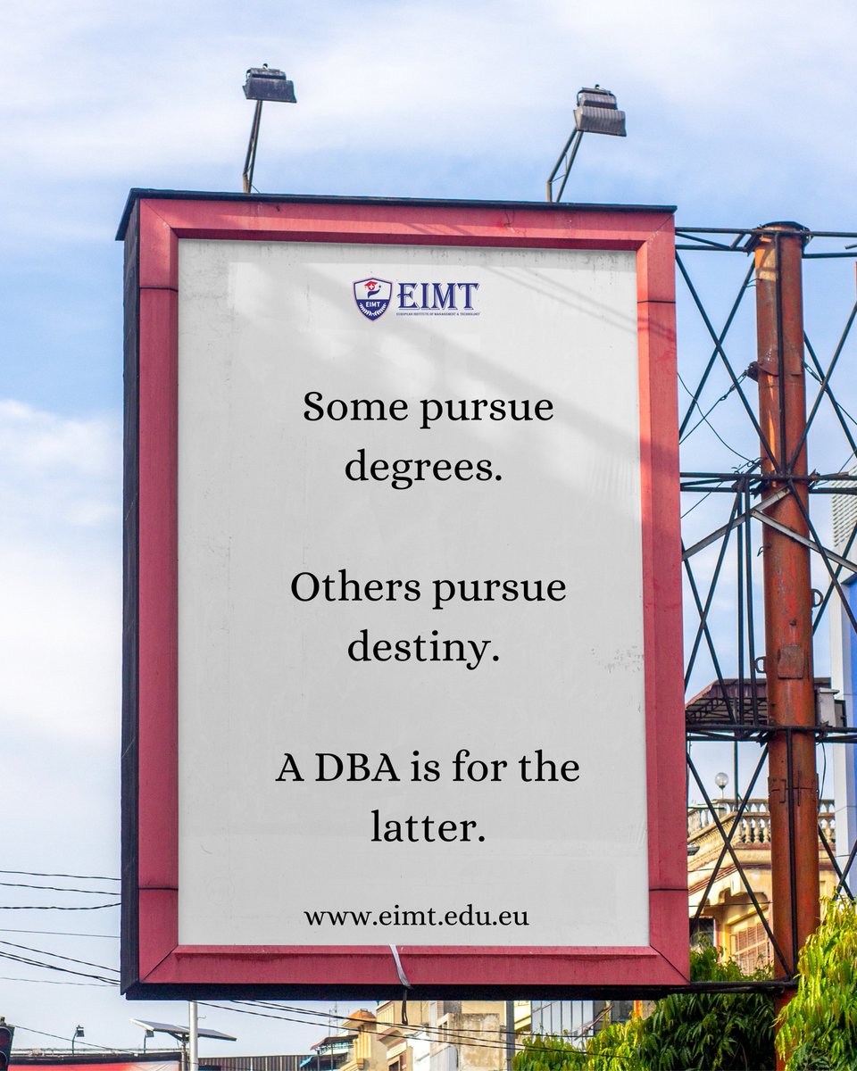 eimtch's tweet image. A DBA isn’t just another qualification — it’s a leadership journey.

At EIMT, we don’t just educate leaders — we help create visionaries. 🎓🌍

#eimt #dba #executiveeducation #businessleadership #globallearning #careeradvancement #doctoralstudies #businessstrategy