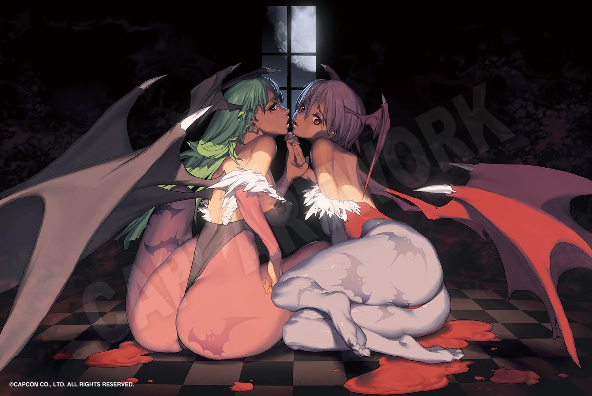 Official art | Darkstalkers - Morrigan &amp; Lilith

Artist: <a href="/jamm3rd/">Kim Hyung Tae, 김형태, キム・ヒョンテ</a>