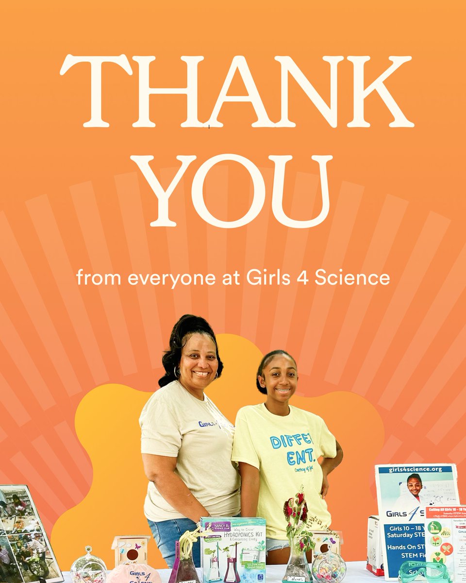 🌟 THANK YOU!! 🌟

Because of YOU, more Chicago girls will discover their potential in STEM in 2026.

We're grateful for every single person who showed up for Girls 4 Science on #GivingTuesday.

To our donors: You're not just funding programs—you're funding dreams.