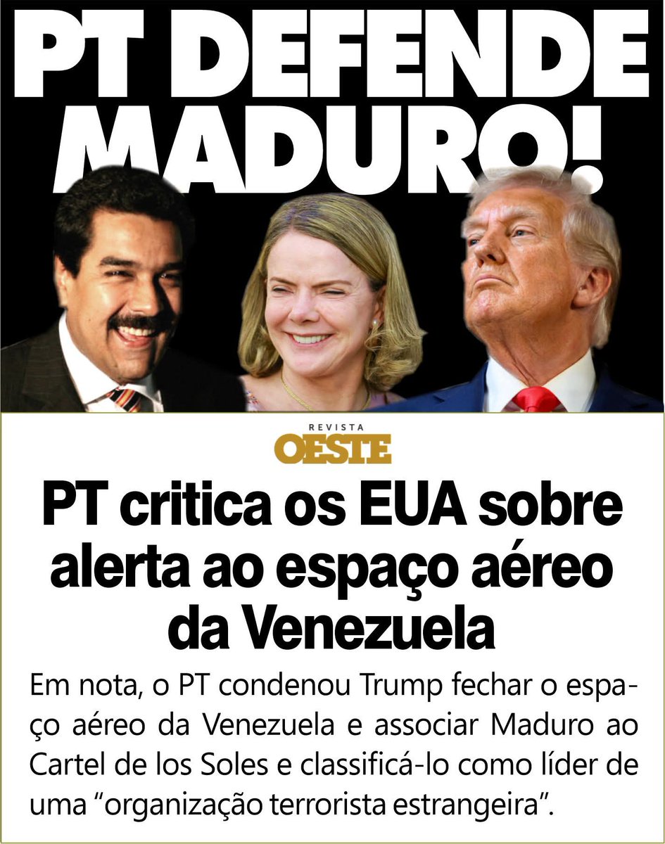 No meu ponto de vista o Brasil nas mãos do PT está numa situação mais perigosa que a própria Venezuela. Acho que o Trump deveria começar pelo Brasil!