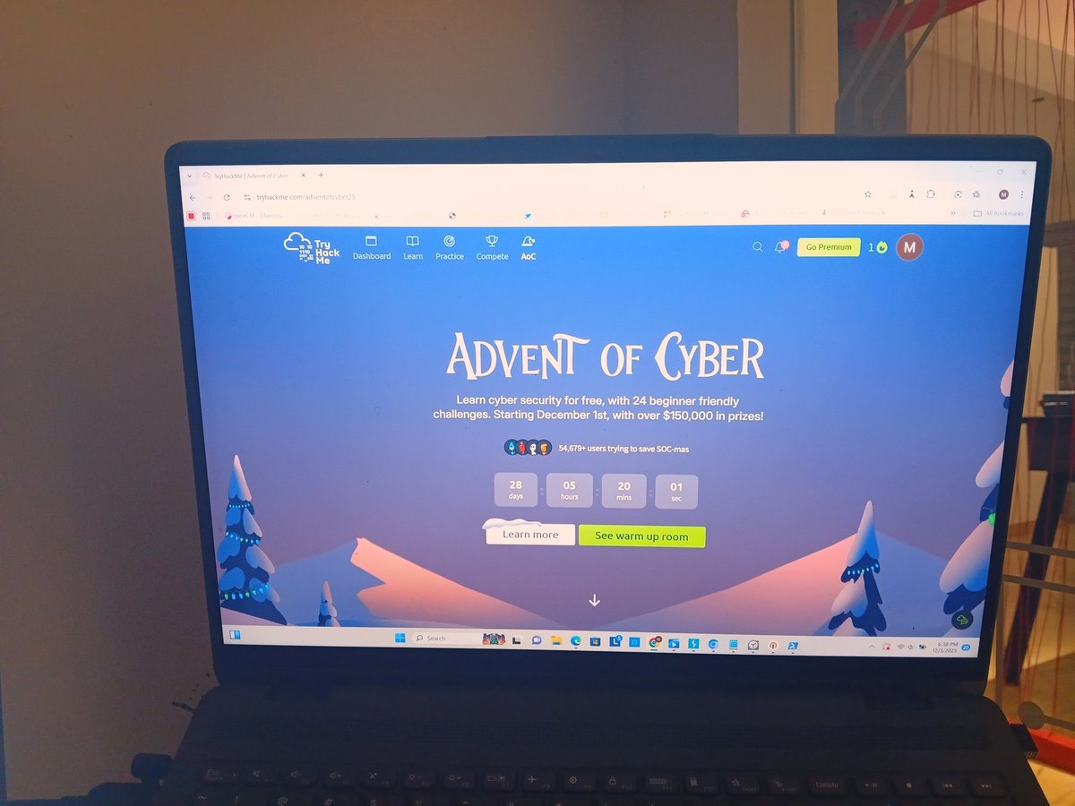 Mac19001's tweet image. My Advent of Cyber Setup. Simple
#adventofcyber2025 
#tryhackme 

tryhackme.com/adventofcyber2…