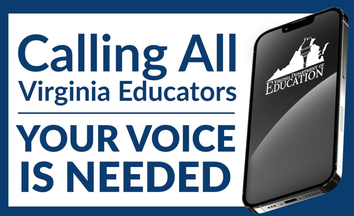 VDOE_News's tweet photo. The deadline to take the Phones In Focus survey is Monday, Dec. 15!
Virginia educators - join thousands of other educators sharing their experiences with school phone policies. Your input matters! Take the survey here: https://t.co/3N3mzLx7JX
#PhonesInFocus https://t.co/KO2ZZUw0aT