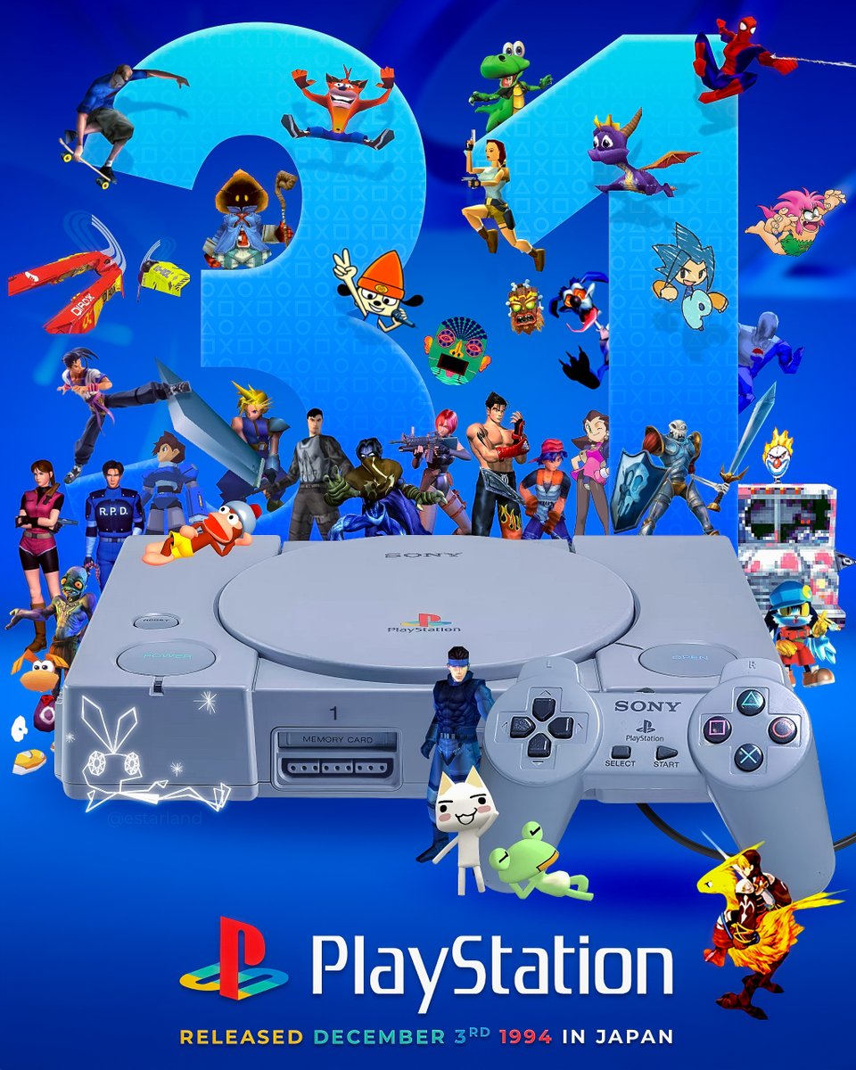 eStarland's tweet image. Today is the 31st anniversary of the PlayStation! 💙