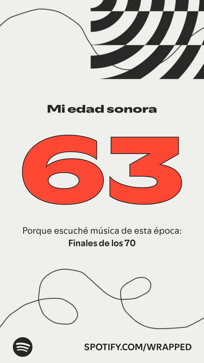 Me descubrió Spotify ,igualmente escucho más You tube music .            Esta es mi edad sonora según mi #SpotifyWrapped. 
spotify.com/wrapped-share/…