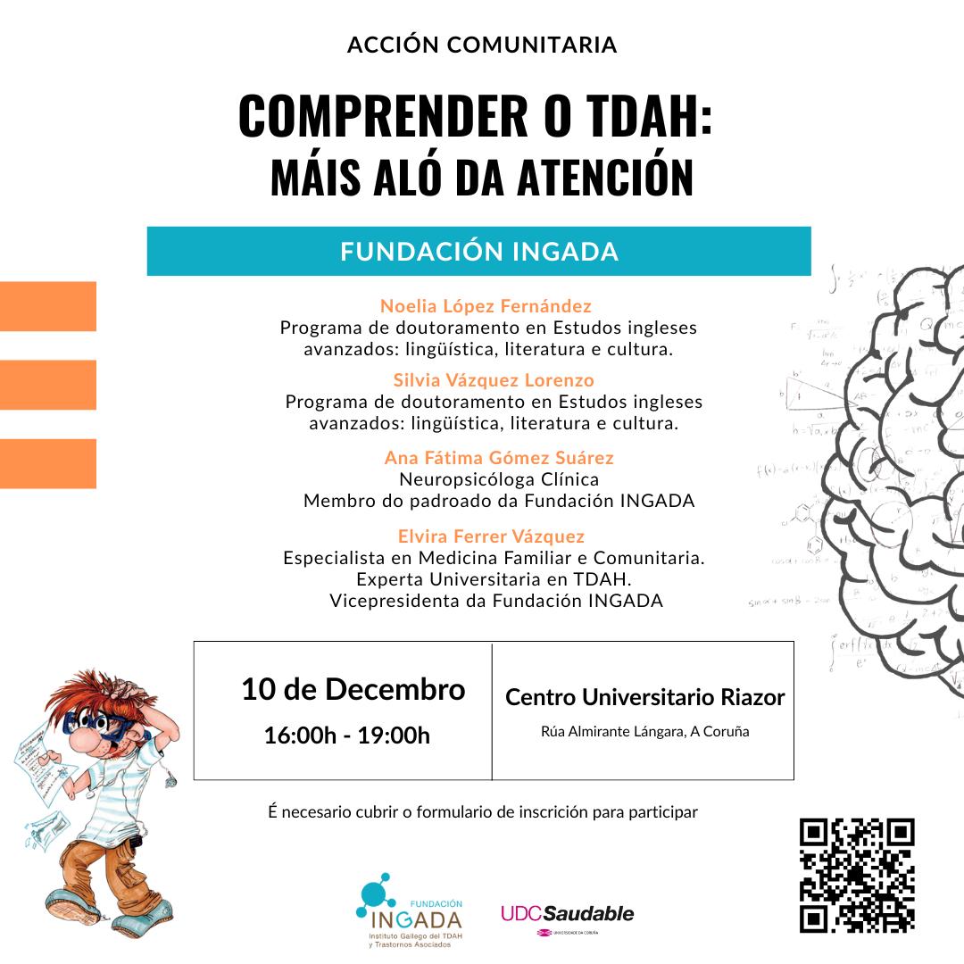 Si formas parte del alumnado o el personal de la #UDC o simplemente estás en A Coruña la próxima semana te invitamos a la charla que organizamos <a href="/8_noelia_8/">Noref ~</a> y yo con <a href="/fundacioningada/">Fundación INGADA</a> sobre el impacto del #TDAH en la universidad 🤗

Formulario: forms.gle/A5xWzpHb1bxEnB…