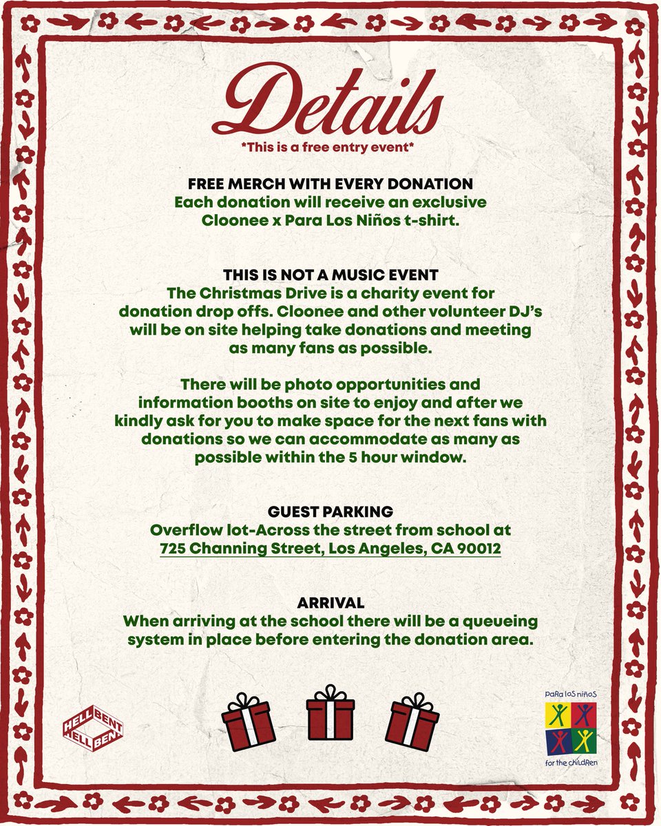 Clooneeuk's tweet image. LOS ANGELES 🎄 On Sunday Dec 14th I will be hosting my first Christmas toy/supply drive to bring joy and comfort to the many children and families served throughout Los Angeles by the wonderful @paralosninosorg. 

Please take a moment to read all the info, I know it’s a lot.…