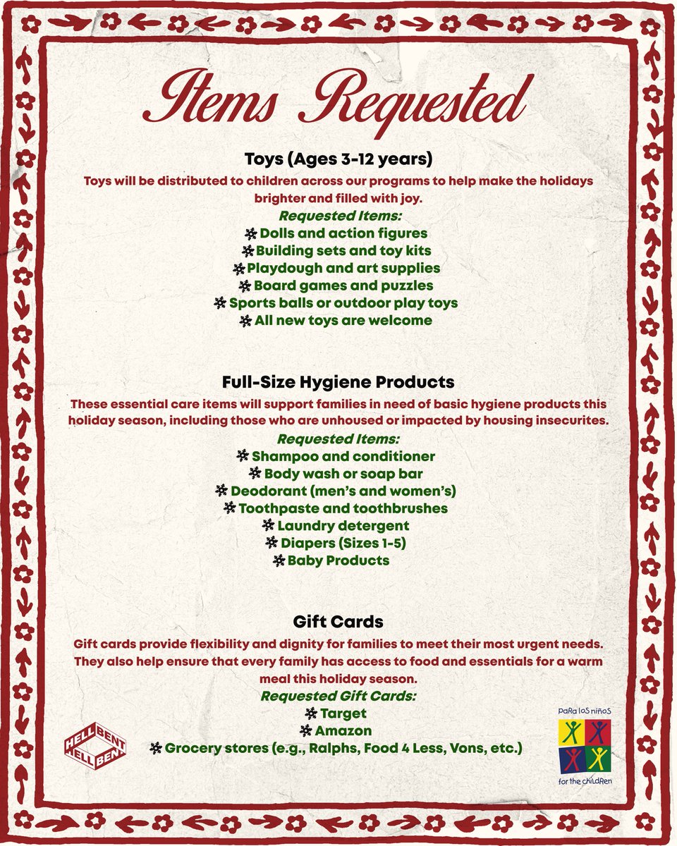 Clooneeuk's tweet image. LOS ANGELES 🎄 On Sunday Dec 14th I will be hosting my first Christmas toy/supply drive to bring joy and comfort to the many children and families served throughout Los Angeles by the wonderful @paralosninosorg. 

Please take a moment to read all the info, I know it’s a lot.…