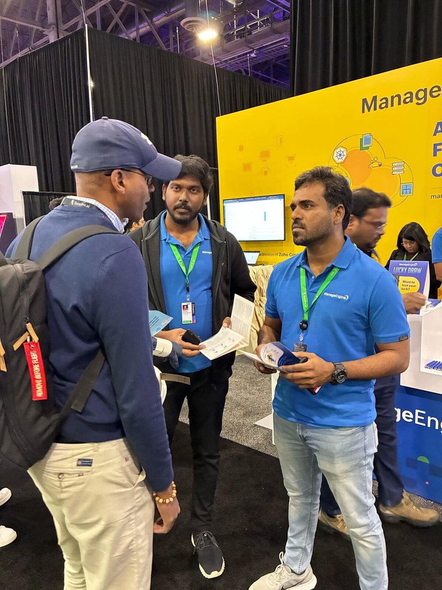 manageengine's tweet image. Curious how you can implement end-to-end visibility for your IT operations? Make your way over to #AWSreInvent and stop by booth 147 to see the ITOM solutions we can provide! #FSO