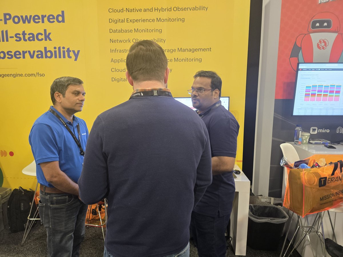 manageengine's tweet image. Curious how you can implement end-to-end visibility for your IT operations? Make your way over to #AWSreInvent and stop by booth 147 to see the ITOM solutions we can provide! #FSO