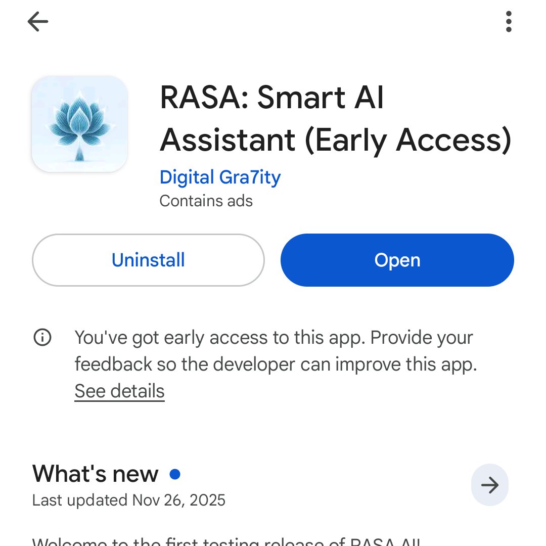 lightstart616's tweet image. I’ve launched closed testing for my AI app RASA AI on the Play Store.

Need 12 testers for 14 days of real-world feedback.

DM or read or comment your email (Gmail preferred) to join—spots limited!

Your help means everything to this indie dev.
#AndroidDev #IndieDev #AIBeta