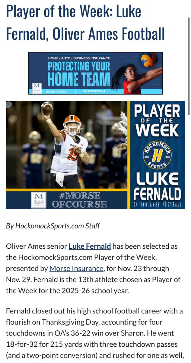 Luke Fernald C/O 2026 QB tweet media