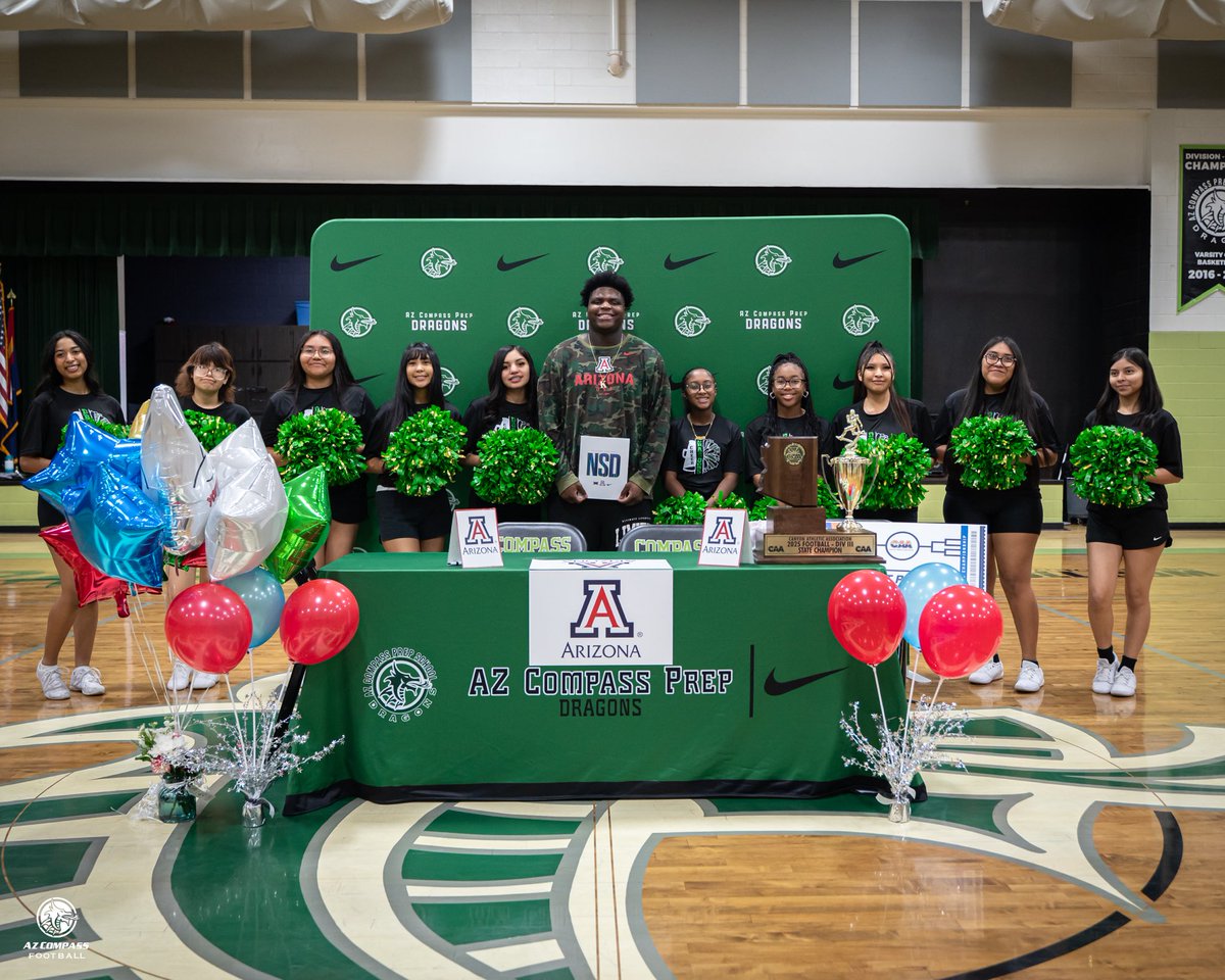 Trailblazer energy. 🌵✨
Keatron Harris signs to the University of Arizona, officially the first D1 football signee in AZ Compass Prep history.
Proud. Motivated. Inspired. 🖤💚 #BearDown