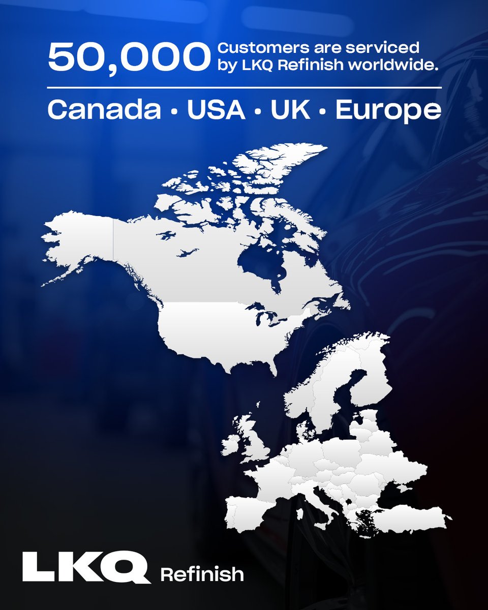 50,000 customers are serviced by LKQ Refinish worldwide. We are honored to be your trusted partner for all your refinishing needs.

#LKQRefinish