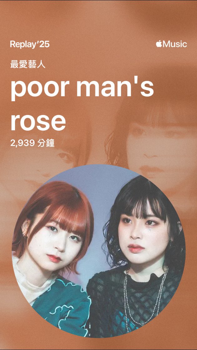 Apple Music replay for 2025…I really miss poor man’s rose🥲🥲