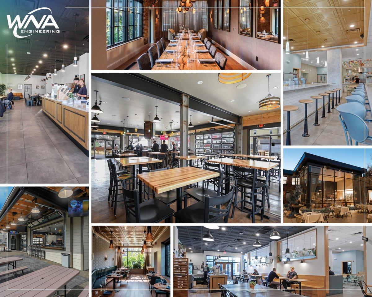 WNAeng's tweet photo. Creating a successful restaurant requires more than great food. It demands engineering that balances ambiance, safety, and operational efficiency.

The WNA team understands the unique complexities of restaurant design. This highly regulated industry requires strict adherence to safety codes, hygiene standards, and accessibility requirements. But this is just the foundation. The true challenge is designing systems that enhance the dining experience while supporting the back of house operations.

HVAC systems must maintain precise temperature control and air circulation, keeping dining areas comfortable while managing heat and odors from kitchens. Proper ventilation is critical for food safety, and the comfort of staff and diners.

Lighting plays a big role too, setting the mood and influencing the dining experience. The right lighting design supports the restaurant’s brand and atmosphere, be it intimate fine dining or an energetic casual concept.

Electrical systems need to power everything from kitchen equipment to point-of-sale systems, with backup plans for the unexpected. Plumbing must handle high-volume demands while meeting stringent health codes.

We’ve partnered with restaurant operators and hospitality groups to create spaces where engineering works quietly in the background, allowing exceptional food, service, and atmosphere to take center stage.

#RestaurantEngineering #HospitalityDesign #HospitalityIndustry #MEPEngineering #MEPDesign