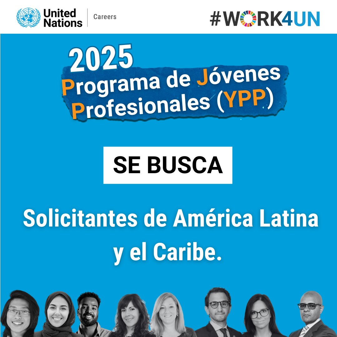 📣 Las Naciones Unidas están recibiendo postulaciones para el Programa de Jóvenes Profesionales (YPP) 2025 hasta el 14 de diciembre de 2025.

El YPP es una iniciativa de contratación dirigida a personas talentosas y altamente calificadas que deseen iniciar una carrera en la ONU.