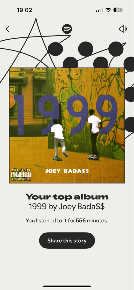Krabb13's tweet photo. @joeyBADASS #spotify #SpotifyWrapped https://t.co/5tok5mFFer