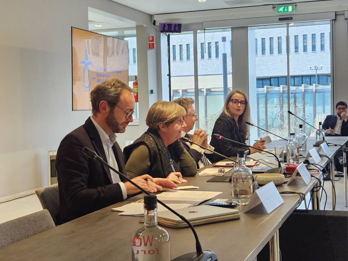 MZEZ_RS's tweet image. At the #ICC-#ASP24 side event panellists stressed the importance of the #Ljubljana – The Hague Convention (LHC) for prosecuting int. crimes at national level. LHC closed the legal gap in int. #criminaljustice enhancing &amp;amp; facilitating cooperation of states in criminal matters.