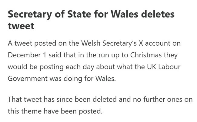 LSRPlaid's tweet image. Wales Office Advent Calendar of … nothing.

No treats. No chocolates. Not even useless tat. Zilch. Nada. Dim yw dim.

🗓️🎄🎅🏻

(Credit to the @WillHayCardiff Newsletter)
