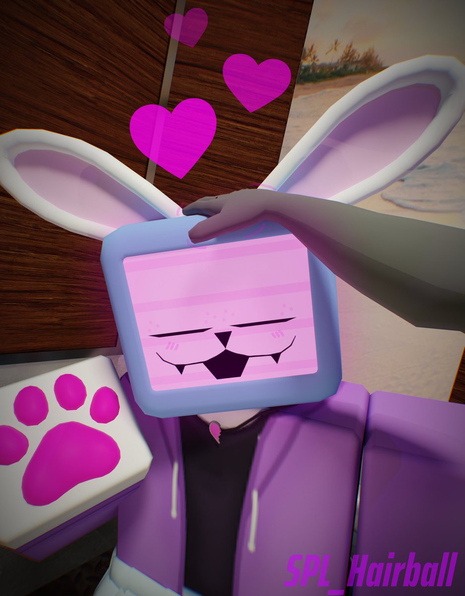 Someone finally got to pet the Tv Bunny…
Who wants to pet her next? 
#Regretevator #Melanie #Blender3D