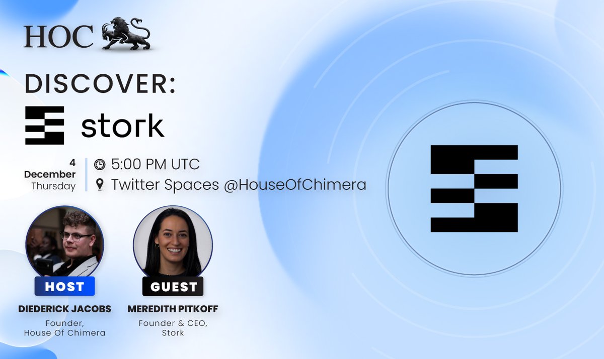 HouseofChimera's tweet image. Discover @StorkOracle: High-Performance Oracle Infrastructure

🔹 See Meredith Pitkoff from Stork on redefining real-time on-chain data for DeFi, RWAs &amp;amp; AI.
🔸 Stork secures $2T+ in value, pushes data every 500ms, &amp;amp; supports 70+ chains.

📅 Dec 4 | 5:00 PM UTC

Set reminders:…