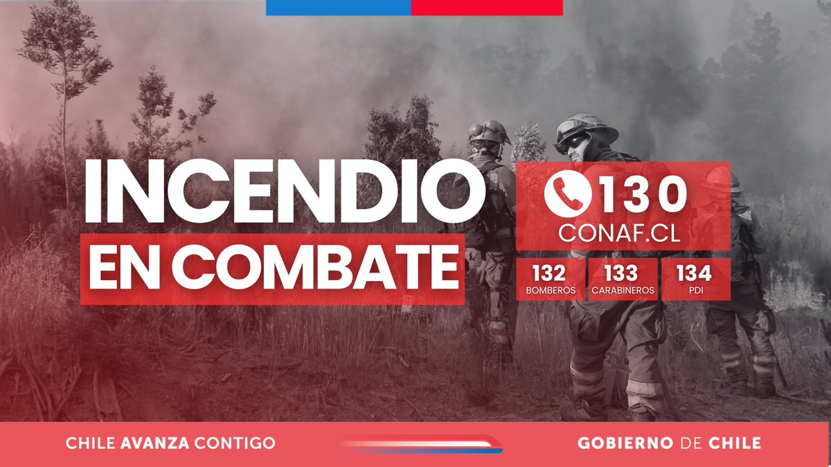 ⭕️EN COMBATE | #IFAltosdeOlmue #Olmue #Valparaiso   

🔴#AlertarRoja comunal <a href="/Senapred/">SENAPRED</a> 

Superficie preliminar ➡️1 hectárea. 
Recursos destinados➡️7brigadas, 3 técnicos, 3 aviones cisterna, 3 helicópteros y 1 avión de coordinación #CONAF; además de Bomberos.