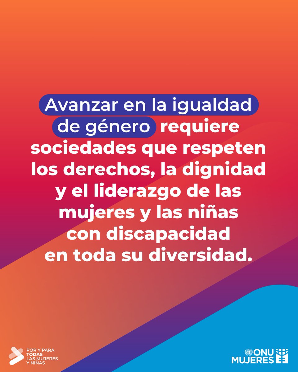 Las mujeres y niñas con discapacidad siguen enfrentando barreras invisibles.
No hay igualdad de género sin inclusión plena. Las mujeres y niñas con discapacidad deben estar al centro del desarrollo.
Lee la declaración oficial: bit.ly/3Xu0e5P