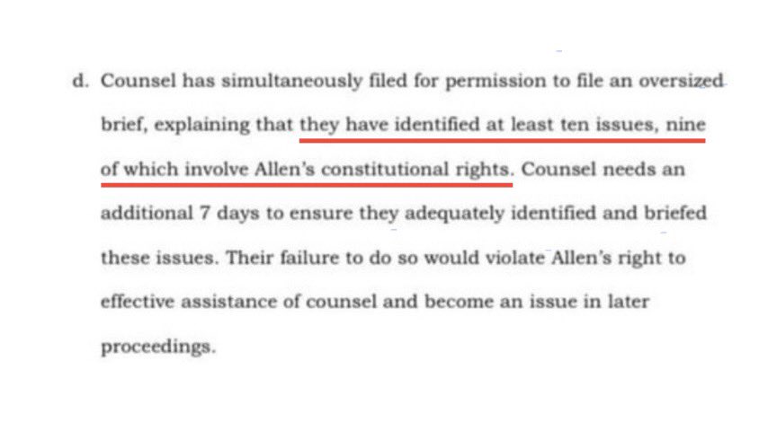 alleyesondelphi's tweet image. “they have identified at least ten issues, nine of which involve Allen&apos;s constitutional rights.”

9 of the 10 issues involve constitutional rights. N I N E.

WHY AM I NOT SURPRISED.

#RichardAllen #Delphi