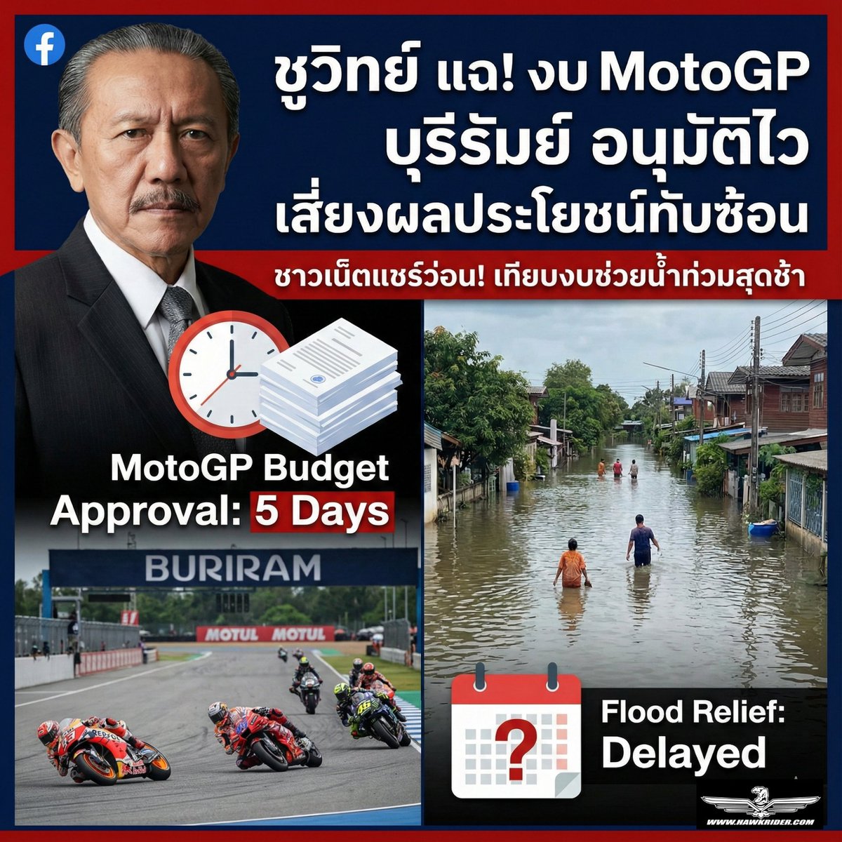 blackmonitor69's tweet photo. ดราม่า MotoGP ThaiGP 2025: ชูวิทย์ จวกงบ 4,000 ล้าน "ไวผิดปกติ"

วันนี้ ชูวิทย์ กมลวิศิษฎ์ โพสต์ลง X (Twitter) และเพจส่วนตัว แฉดราม่างบประมาณจัด MotoGP ที่บุรีรัมย์ (กำหนด 19-21 ก.ย. 2569) ว่าอนุมัติเร็วแค่ 5 วันหลังยื่นครม. ชี้ "เสี่ยงผลประโยชน์ทับซ้อน" 
#MotoGP #ThaiGP2025 https://t.co/V97u1xjs9X
