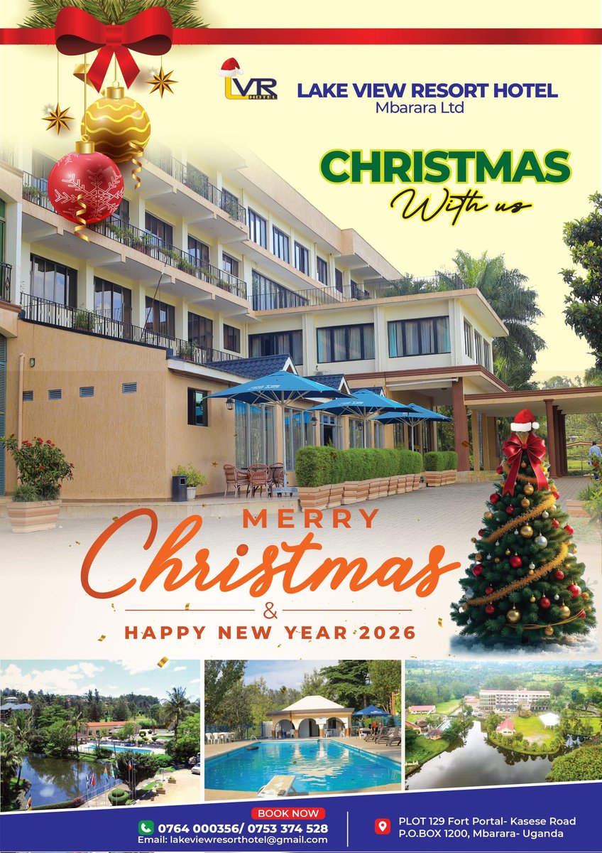 "Merry Christmas from Lake View Resort Hotel! Wishing you a joyous holiday season and a happy new year. Book your stay with us and make your celebrations unforgettable! #LakeViewResortHotel #MerryChristmas #HappyNewYear2026
