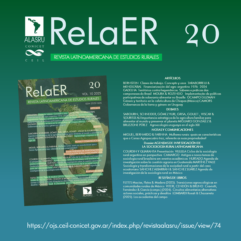 Revista Latinoamericana de Estudios Rurales / Volumen 10 Número 20
Ya está disponible en línea: ojs.ceil-conicet.gov.ar/index.php/revi…