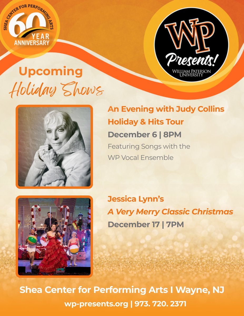 🤍❄️⛸️ The #holidayseason is here! See legendary #singersongwriter Judy Collins on 12/6 &amp; Jessica Lynn's award-winning "A Very Merry Classic Christmas" on 12/17. 🕎🎄🪔🎆

🎉 Gather loved ones &amp; experience the magic &amp; joy of the holidays.

🎟sheacenter.vbotickets.com/events

#holidaymusic